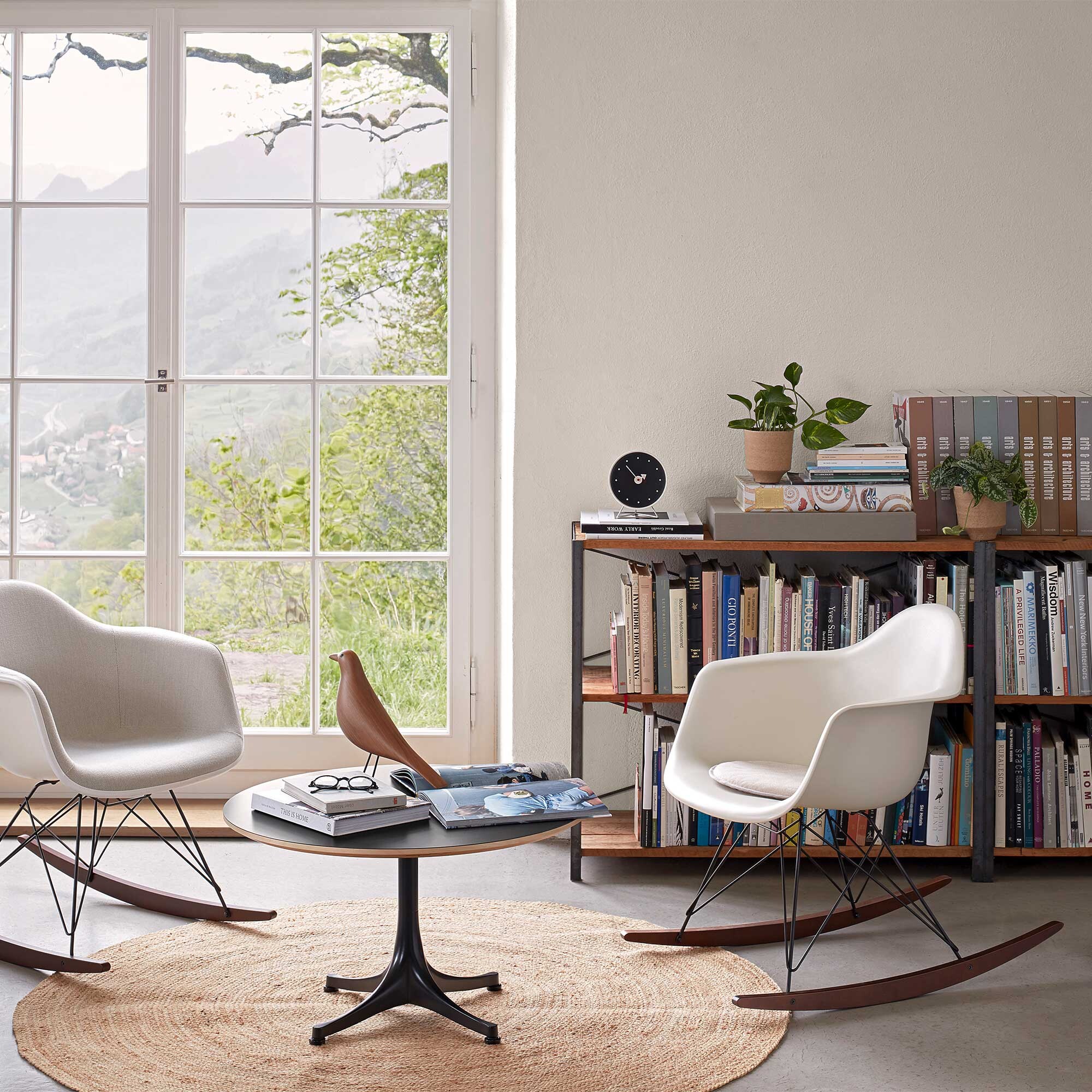 Eames Plastic Armchair RAR RE Rocking Chair Black