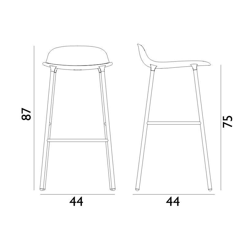 Form Bar Stool Steel Base 75cm