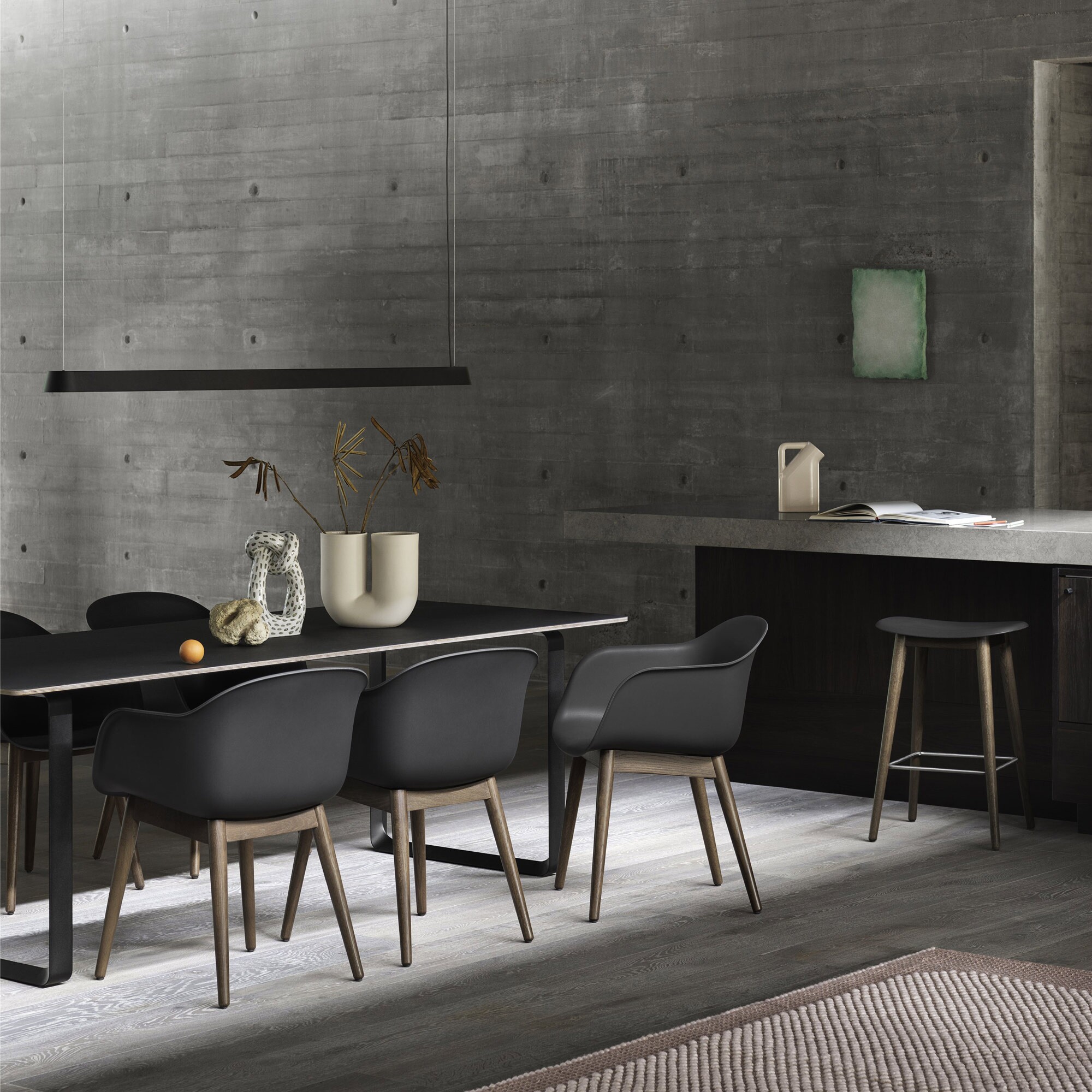 Fiber Chair Armchair Wood Base Recycled