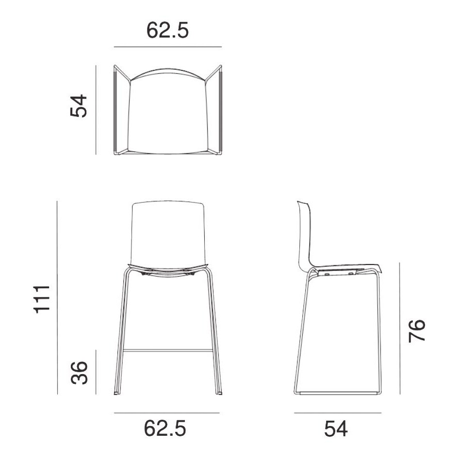 Catifa 46 0471 Bar Stool Unicoloured Frame Chrome