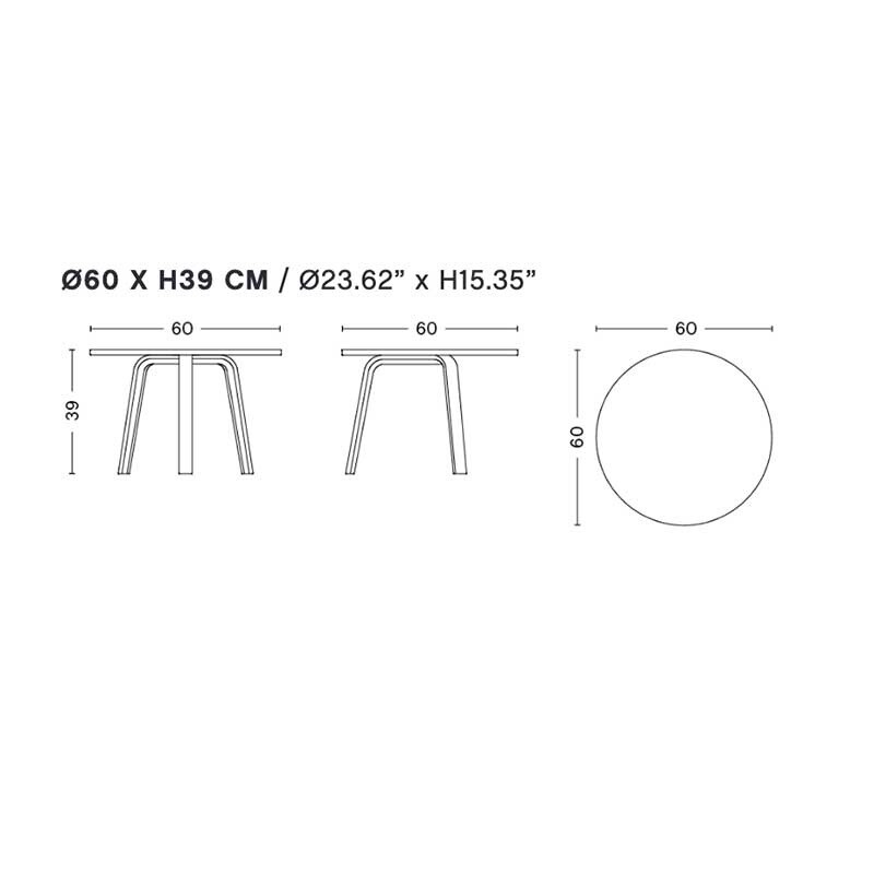 Bella Side Table ØxH 60x39cm