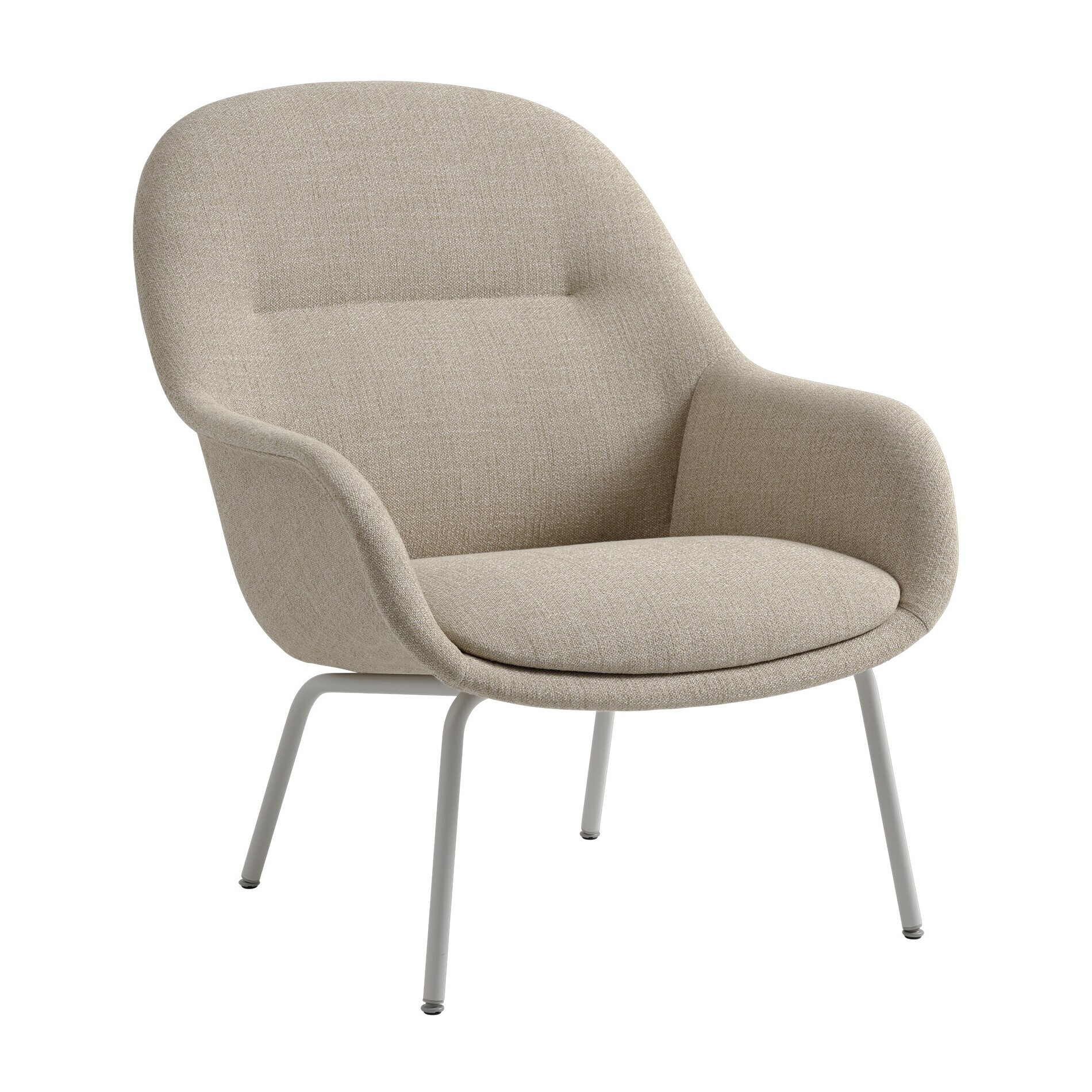 Fiber Lounge Armchair Upholstered with Tube Base