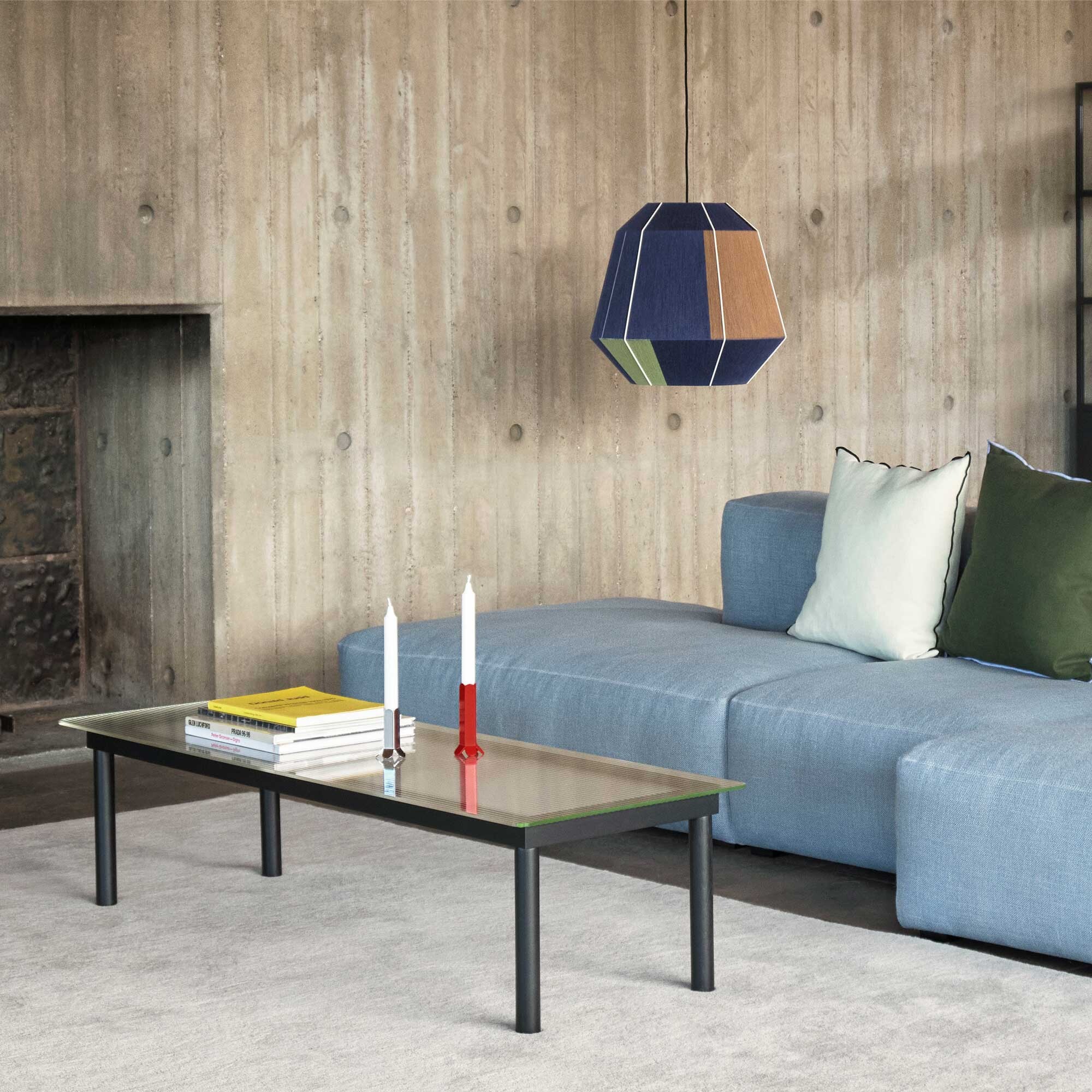 Kofi Coffee Table Black Lacquered Oak Base 140x50cm