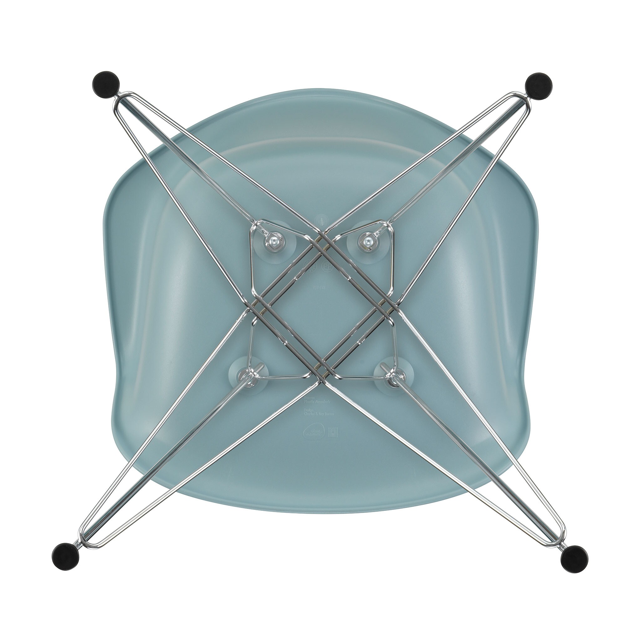 Eames Plastic Armchair DAR RE Chromed Base