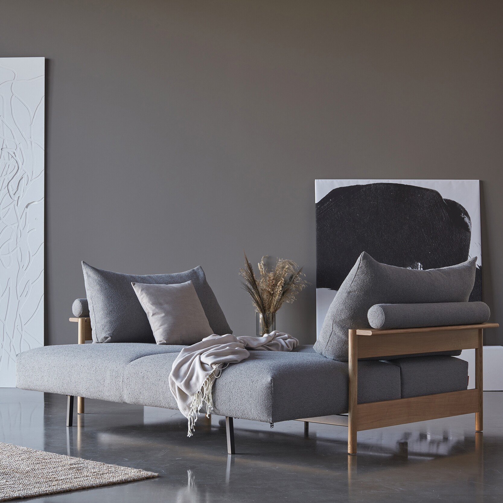 Malloy Wood Sofa Bed 230x118cm