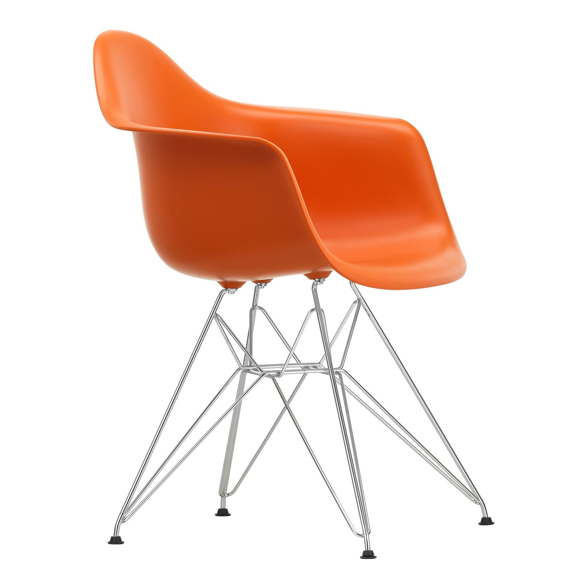 Eames Plastic Armchair DAR RE Chromed Base