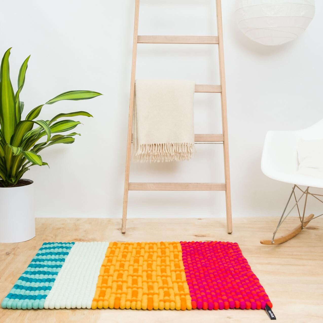 Kerala Felt Ball Rug rectangular