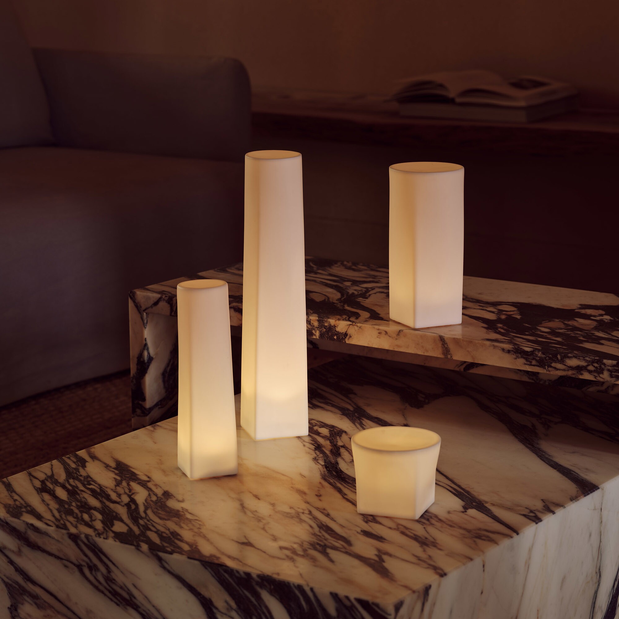 Ignus LED Candle Porcelain H 25cm