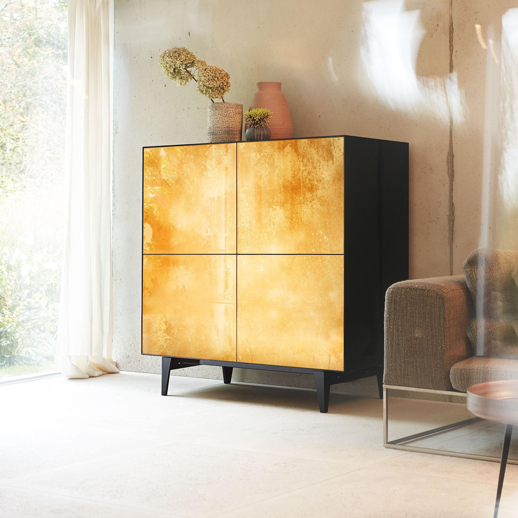 Nex Glamour Gold Sideboard 110,5x48x109,3cm