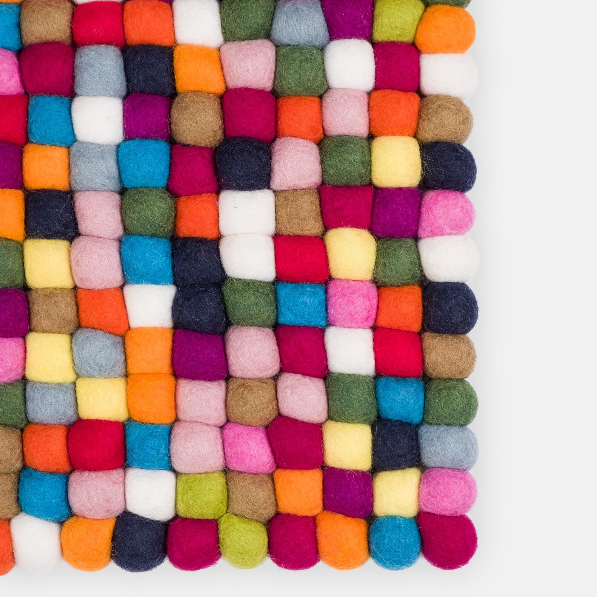Lotte Felt Ball Rug rectangular