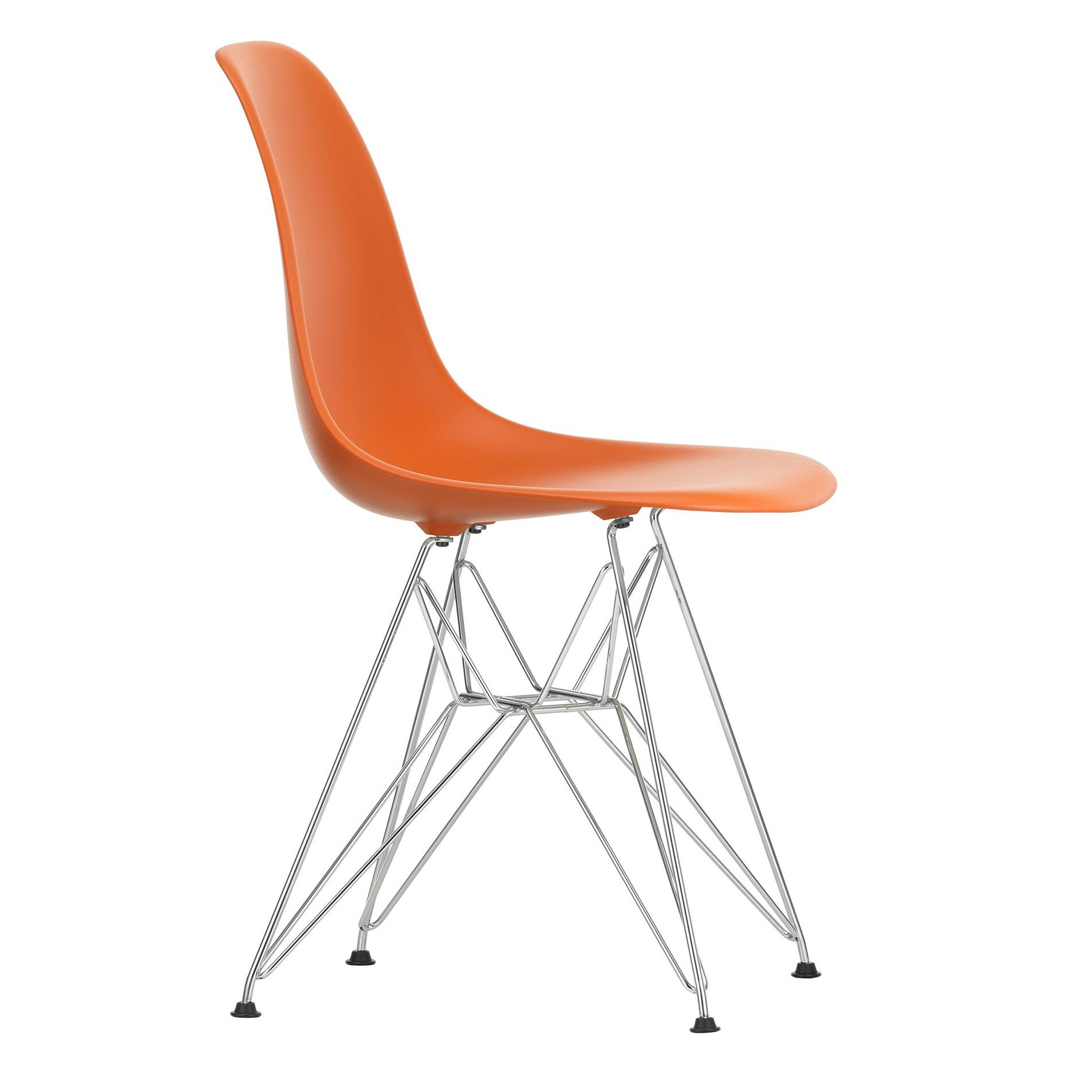 Eames Plastic Side Chair DSR RE Chromed Base