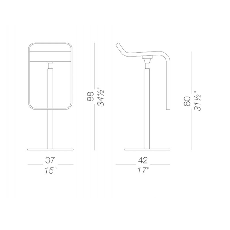 LEM S81 Bar Stool Seat Leather H88cm