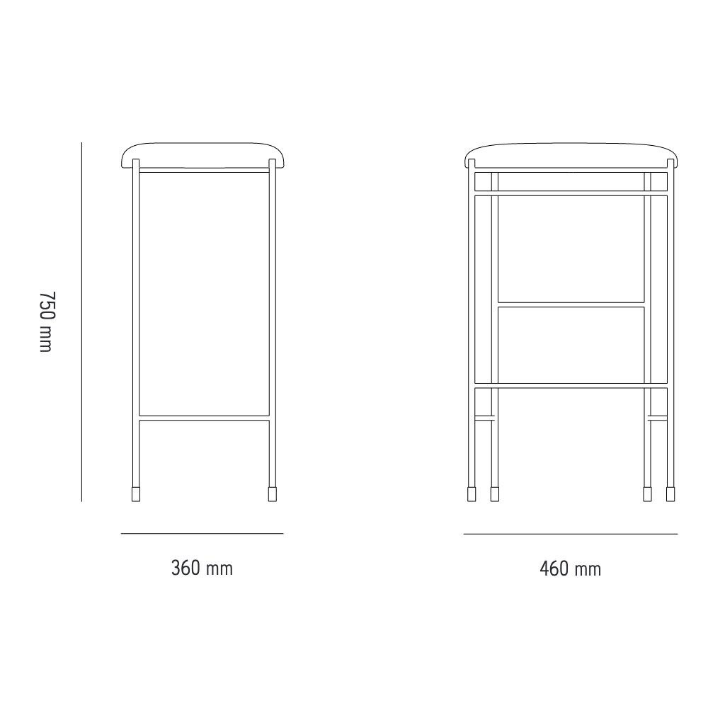Covent Bar Stool Leather 75cm