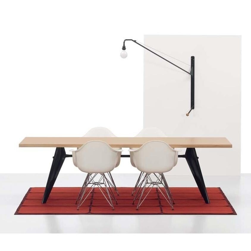 Eames Plastic Armchair DAR Upholsterd Chromed Base