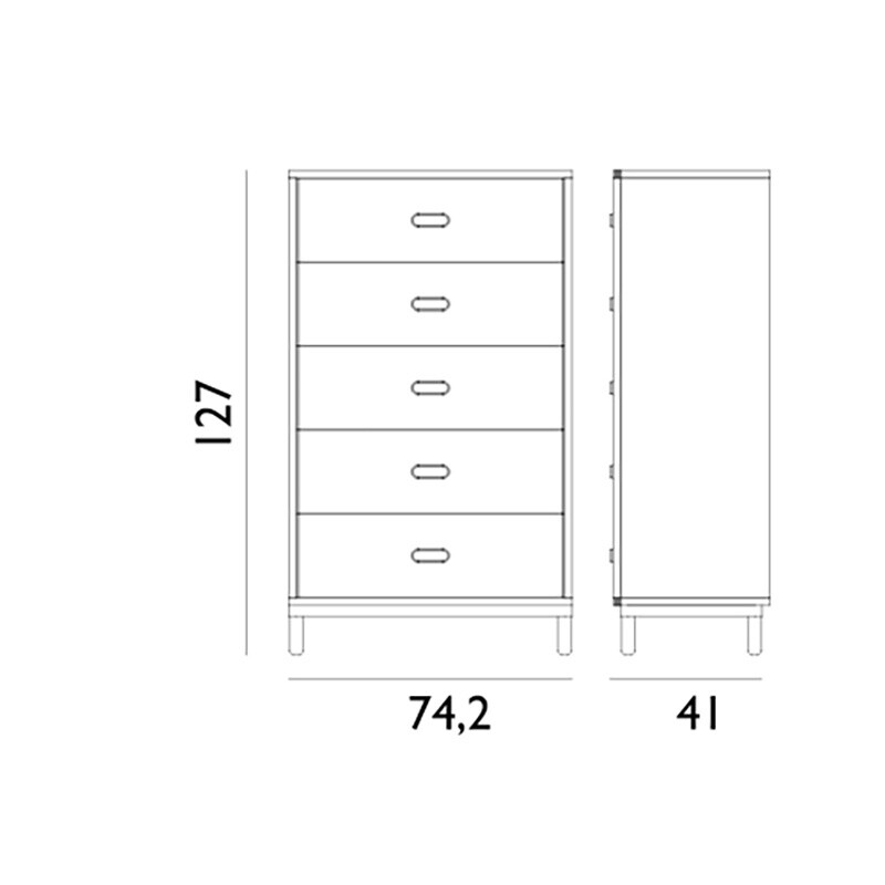 Kabino Dresser with 5 drawers