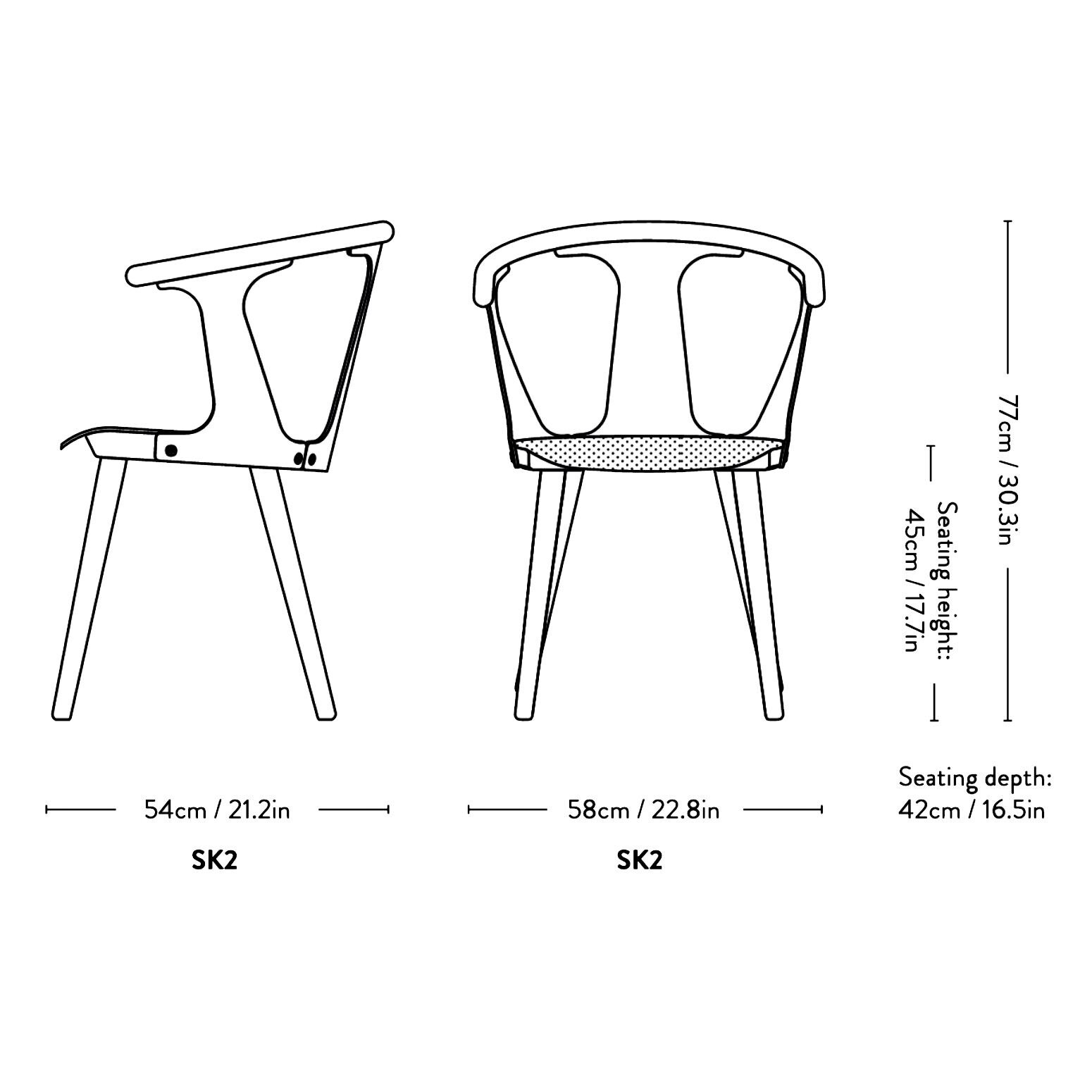 In Between SK2 Chair Upholstered Frame Oak