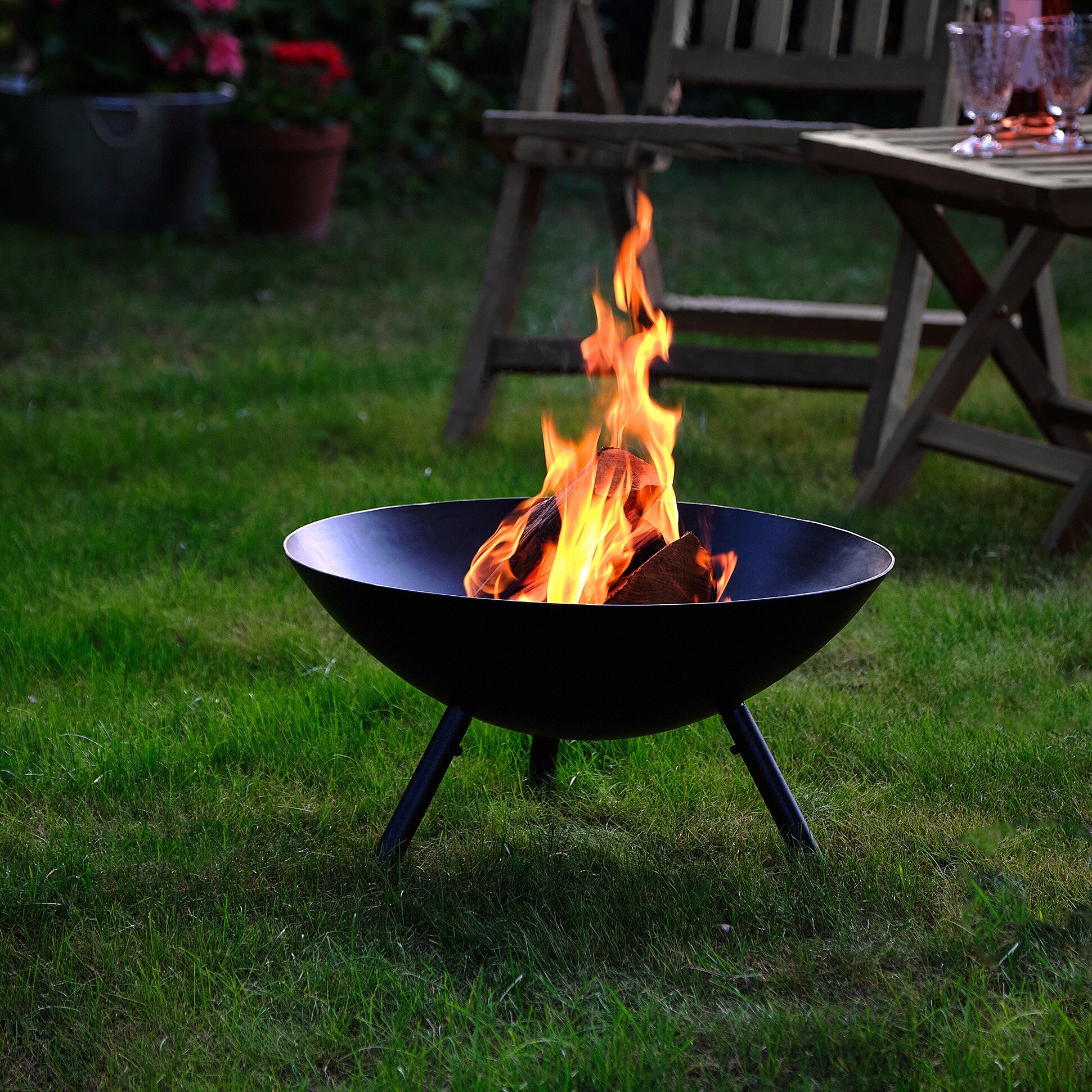 Flames Fire Bowl L Set of 3 Pieces