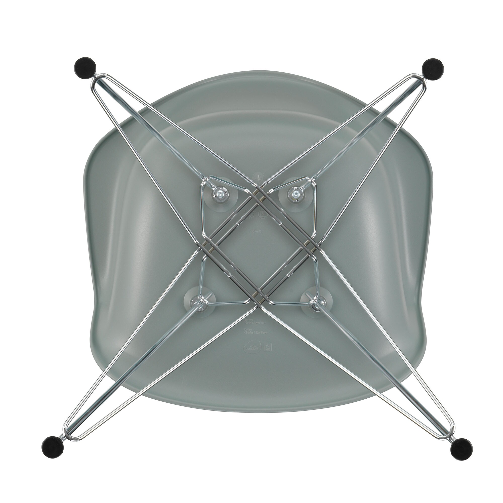 Eames Plastic Armchair DAR RE Chromed Base
