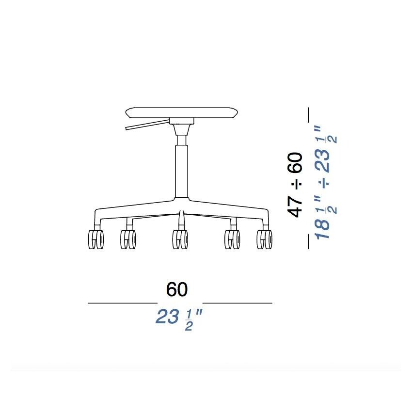 Lab S72 Swivel Stool 47-60cm