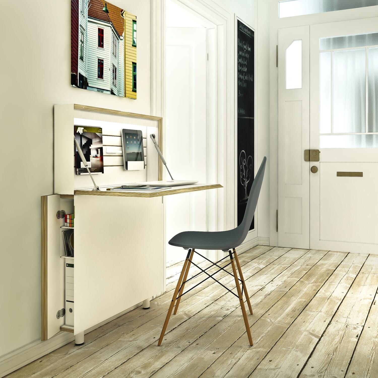 Flatmate Wall Secretary with Birch Edge