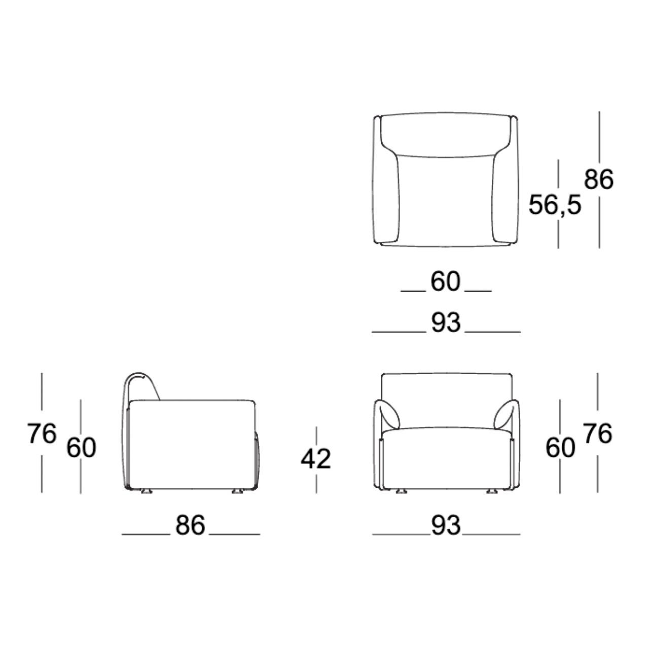 Costume Easy Chair 93x86x76cm