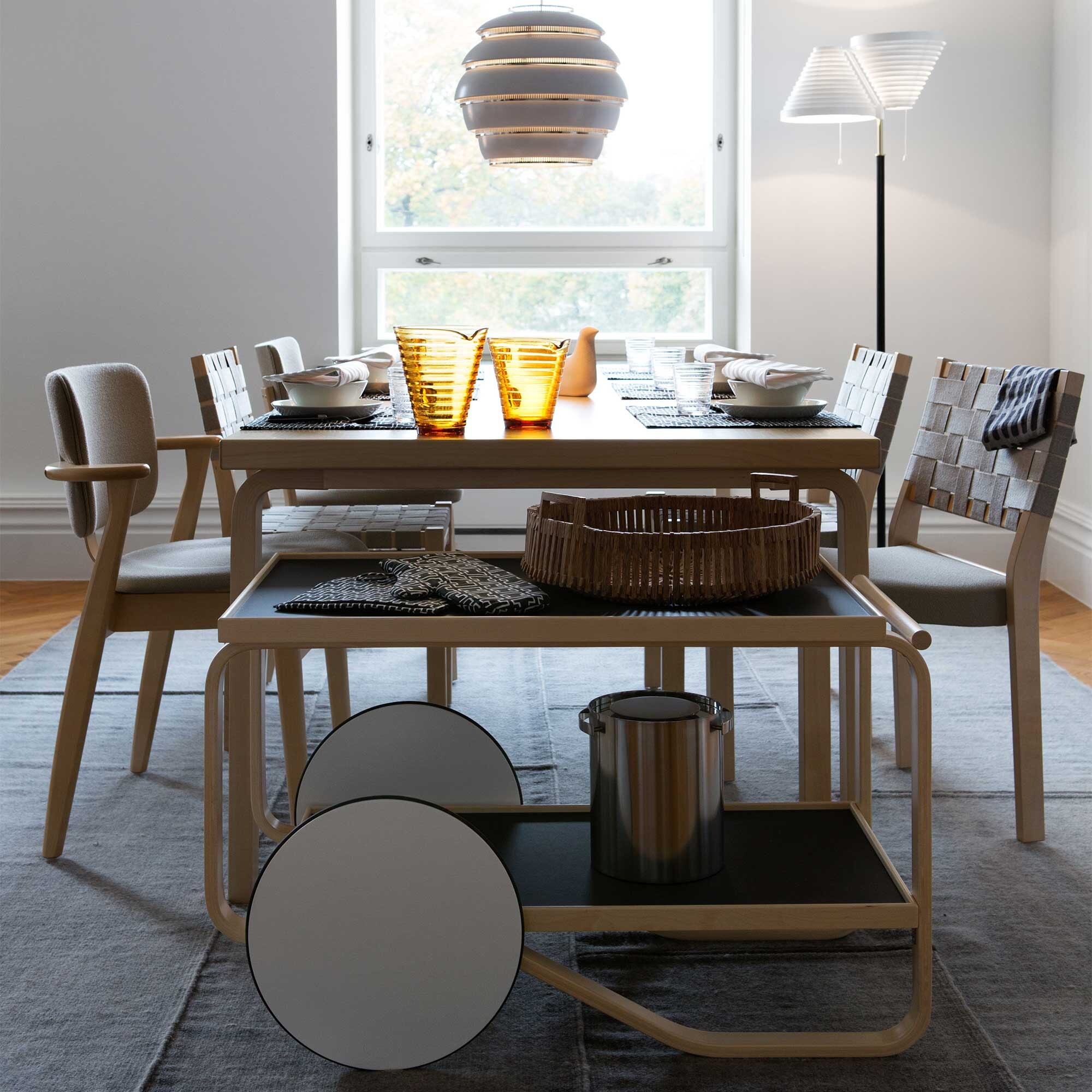 901 Tea Trolley Birch Base