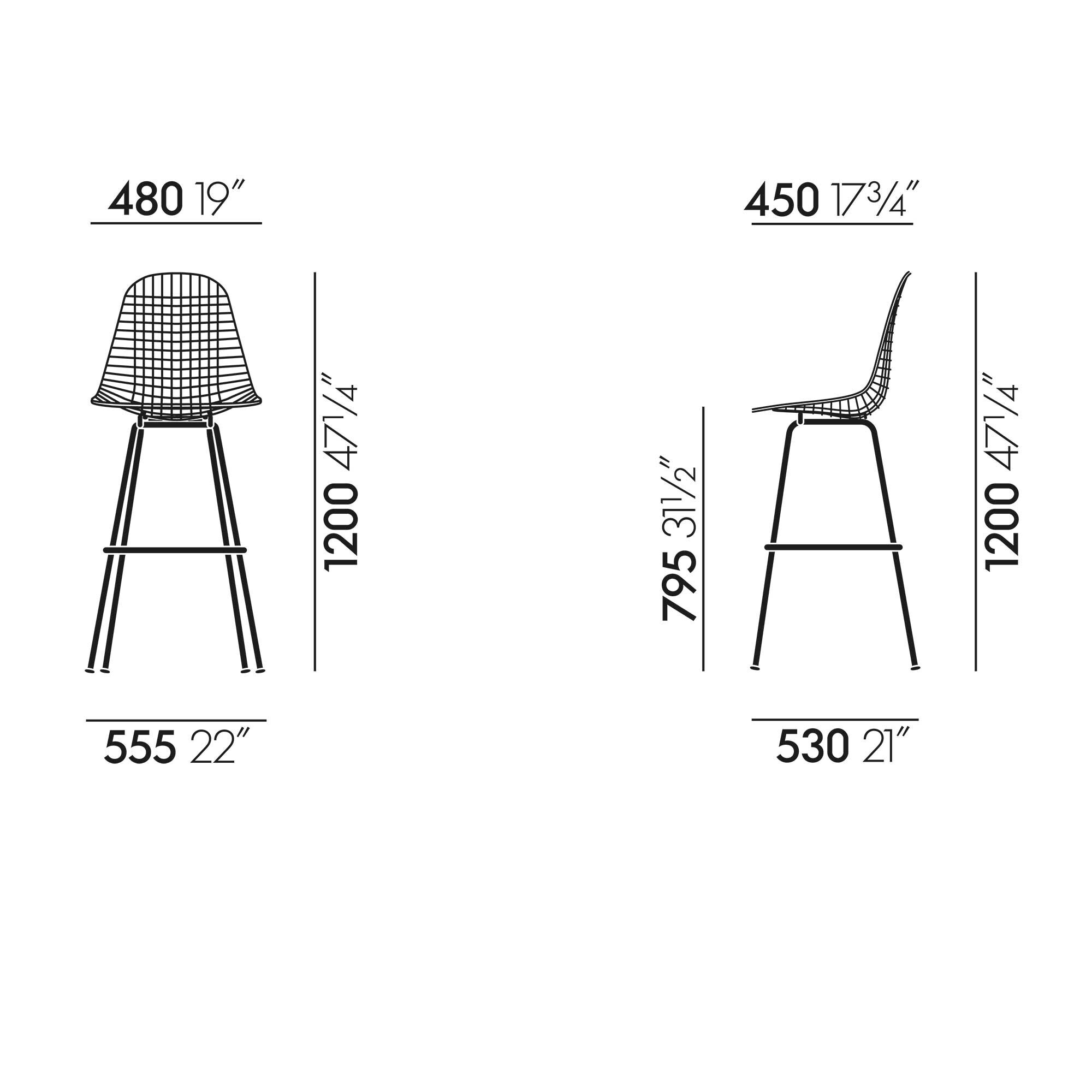Eames Wire Bar Chair High