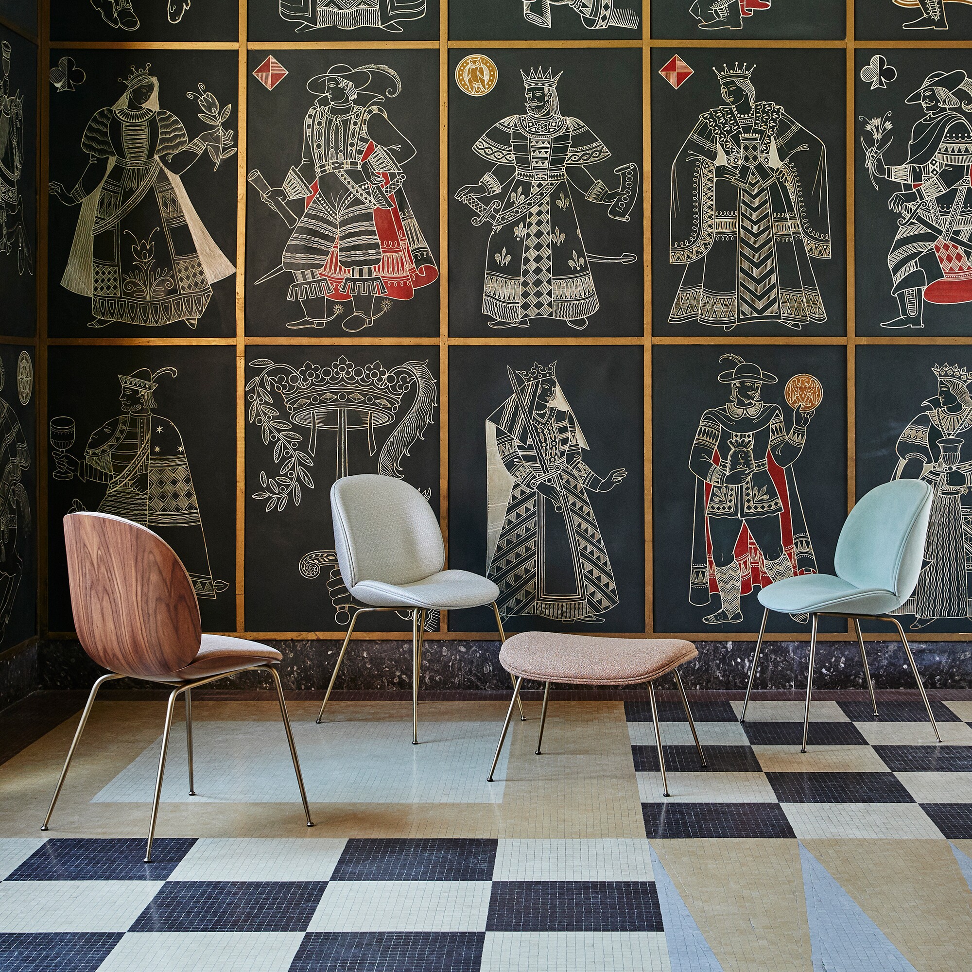 Beetle 3D Veneer Dining Chair Upholstered