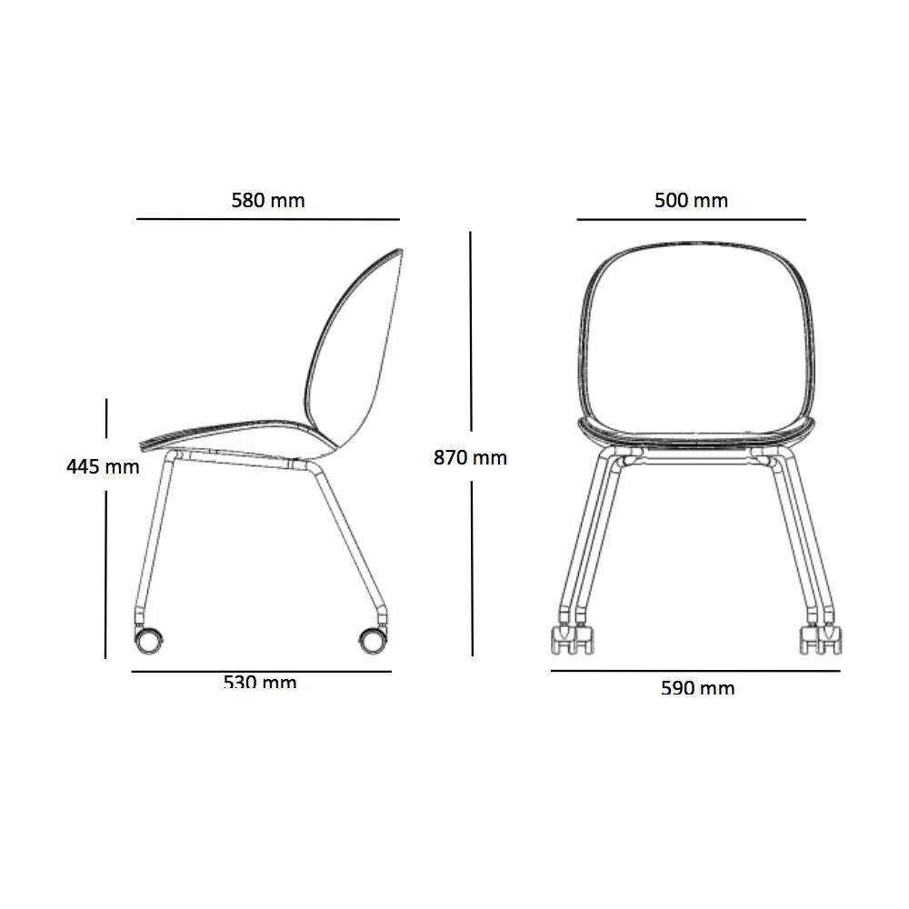Beetle Meeting Chair with Castors