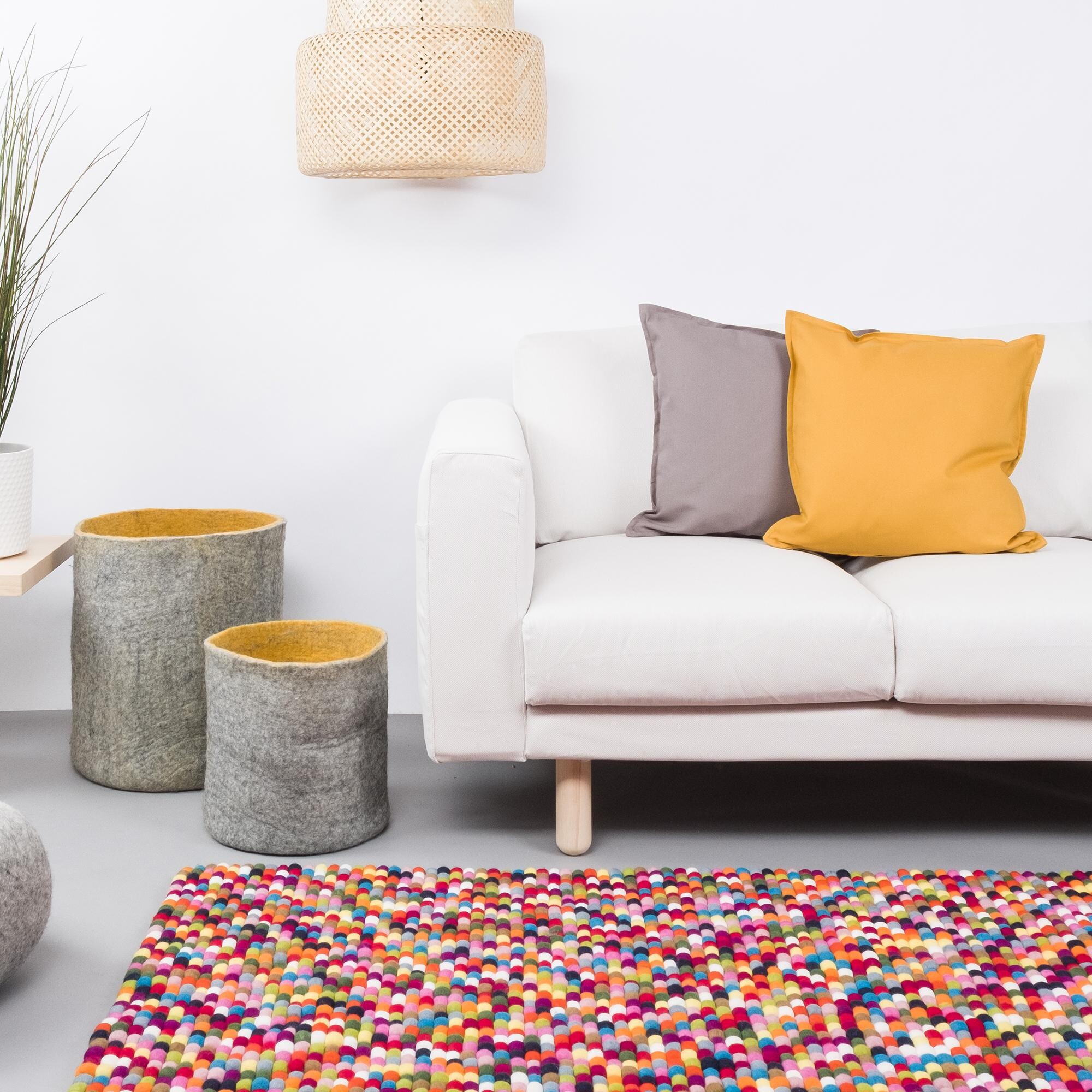 Lotte Felt Ball Rug rectangular