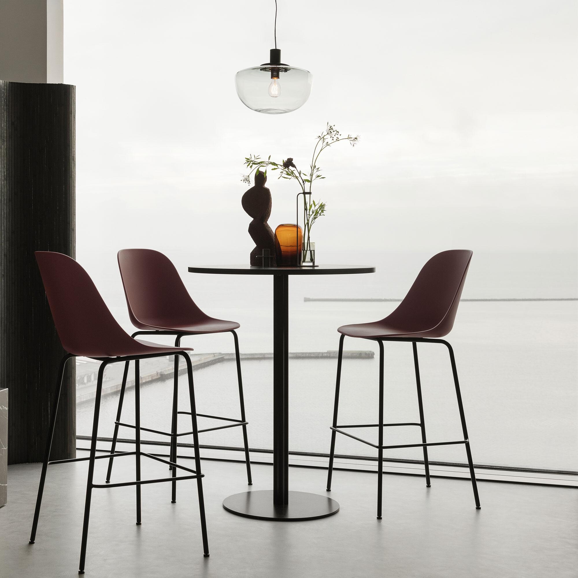 Harbour Bar Stool with Black Base 73cm
