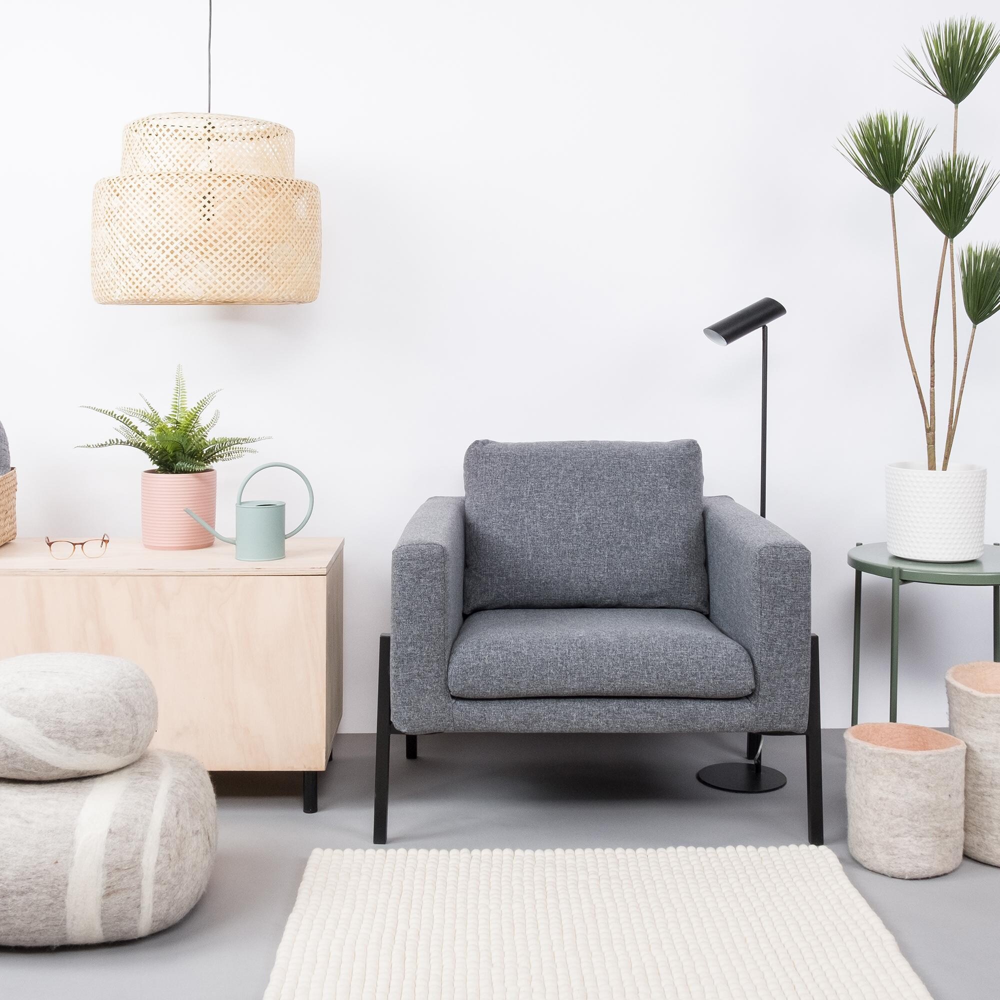 Linéa Felt Ball Rug rectangular