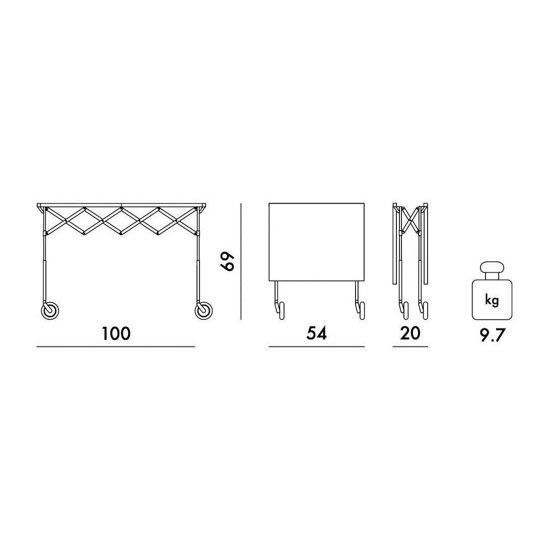 Battista Trolley Fodable matt