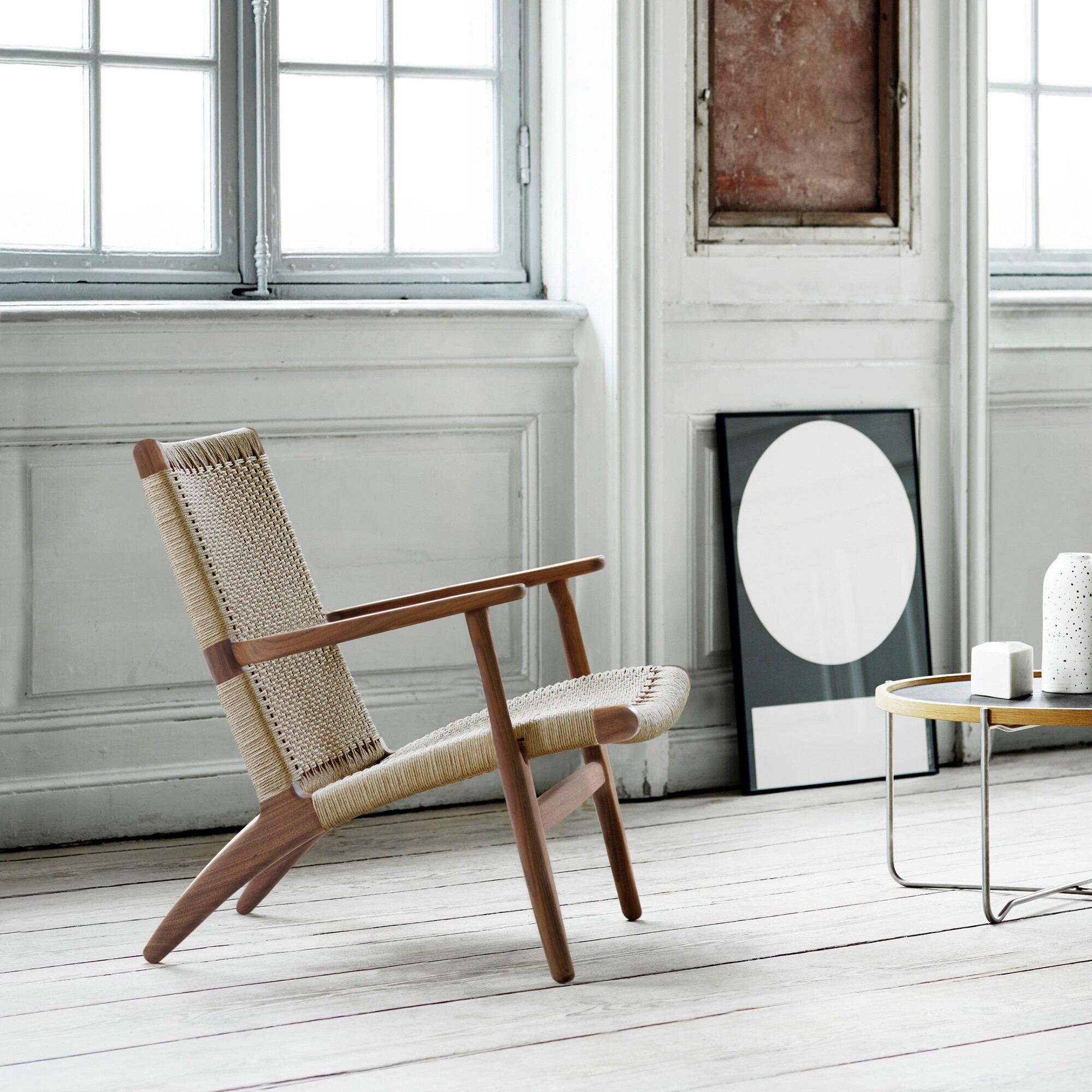 CH25 Easy Chair Frame Walnut