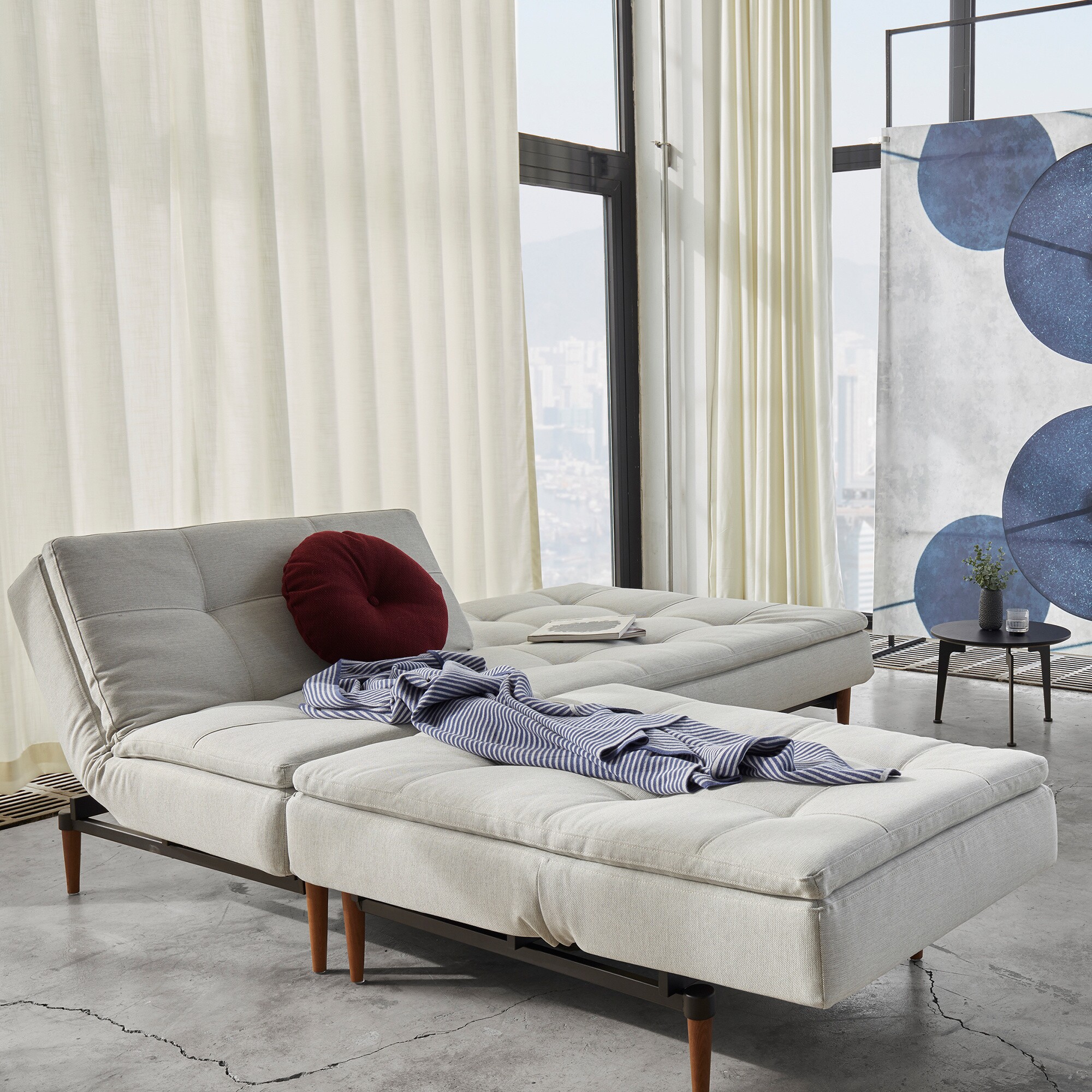 Dublexo Styletto Sofa Bed Dark Wood 210x91cm