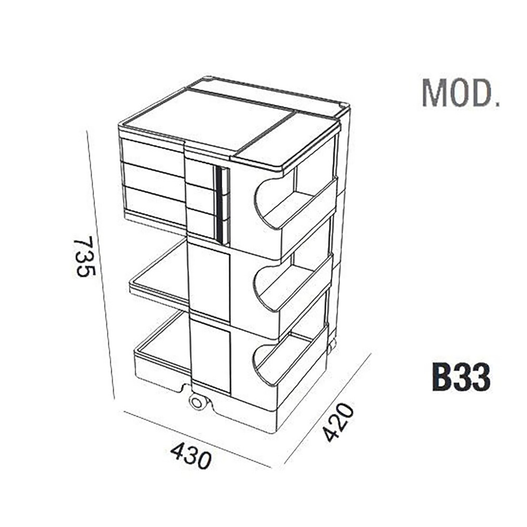 Boby 3/3 Container on Wheels M