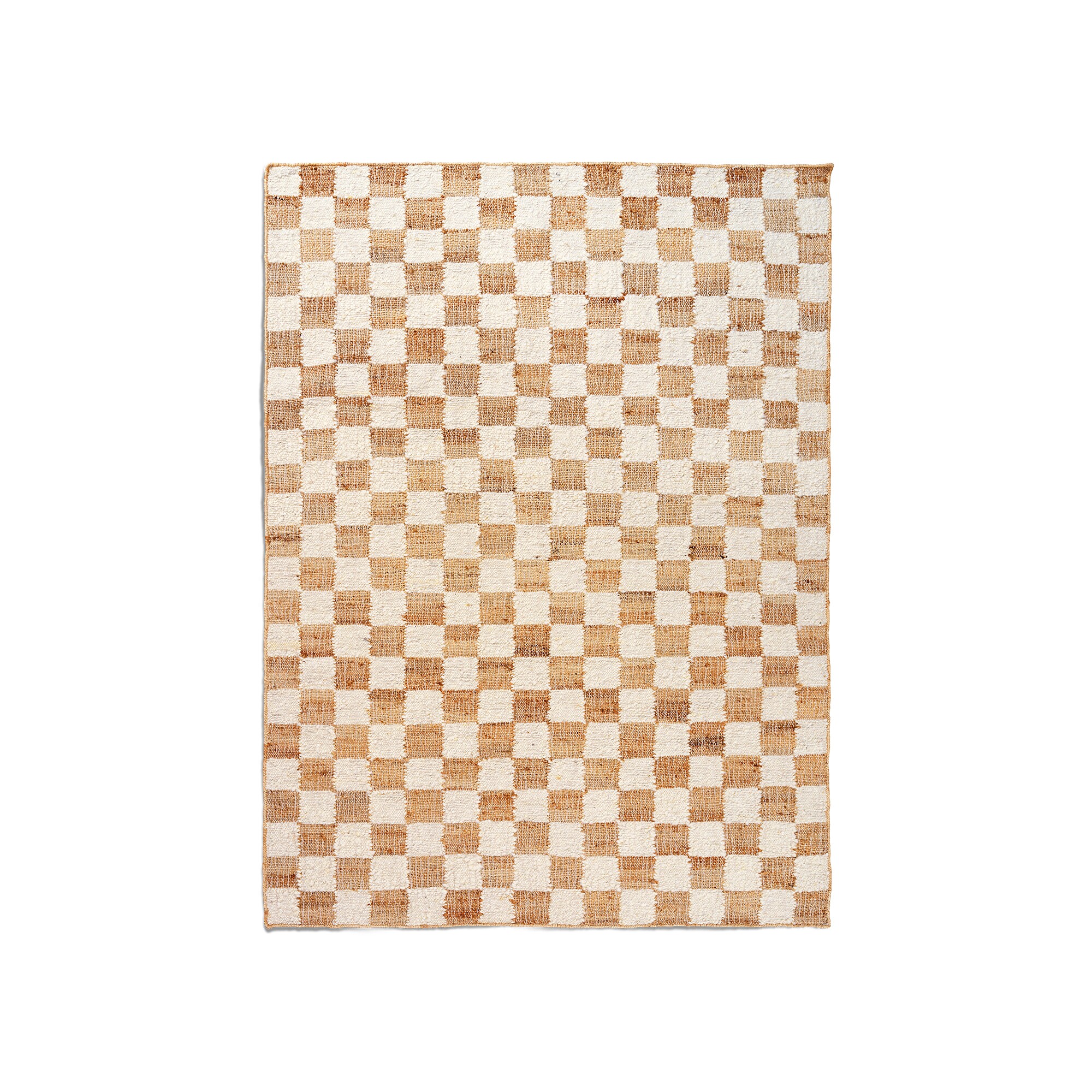 Check Wool Jute Rug 140x200cm