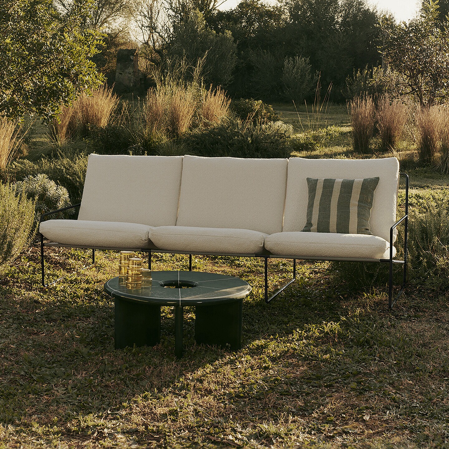 Desert Outdoor Sofa 3 Seater Fabric Bouclé