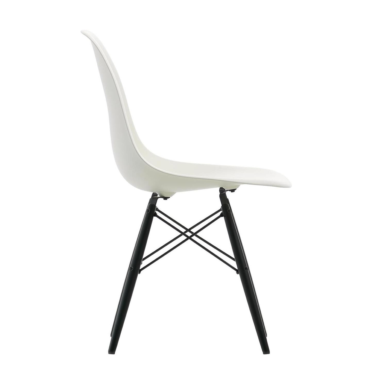 Eames Plastic Side Chair DSW Black Maple Base
