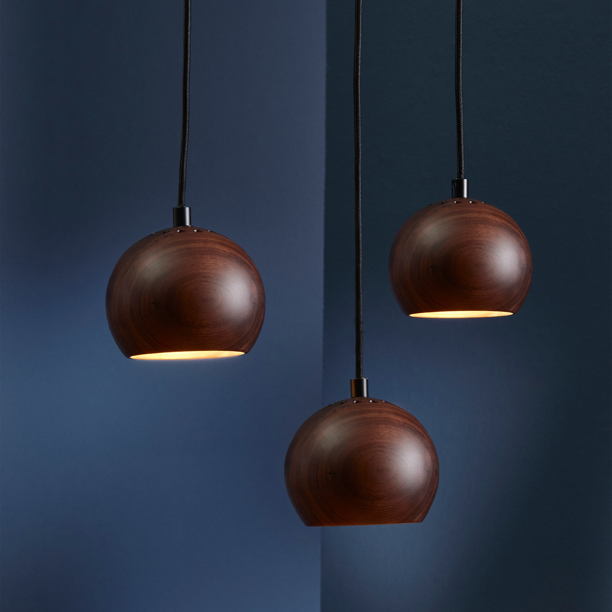 Ball Suspension Lamp Wood Ø12cm