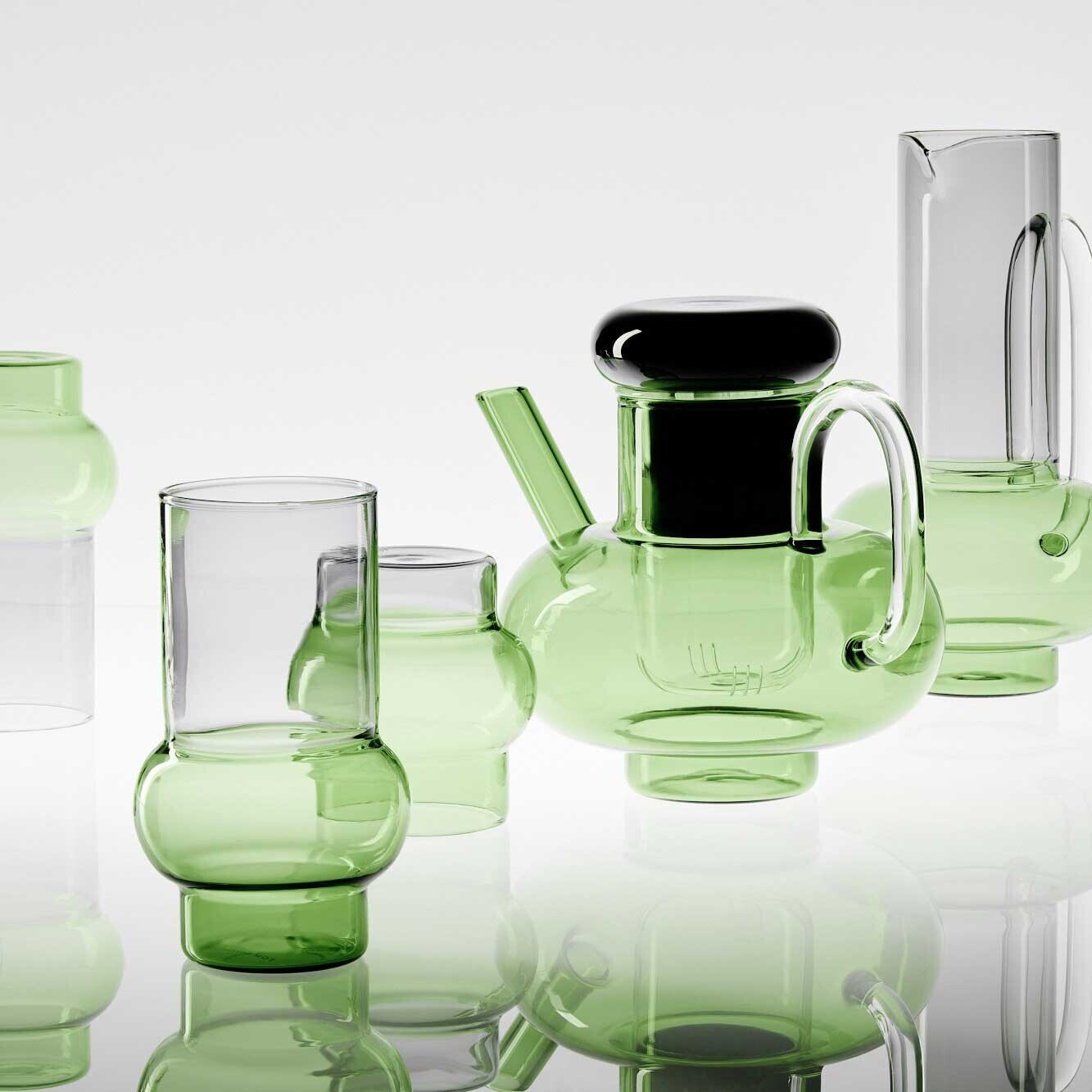 Bump Glass Tall Set Of 2