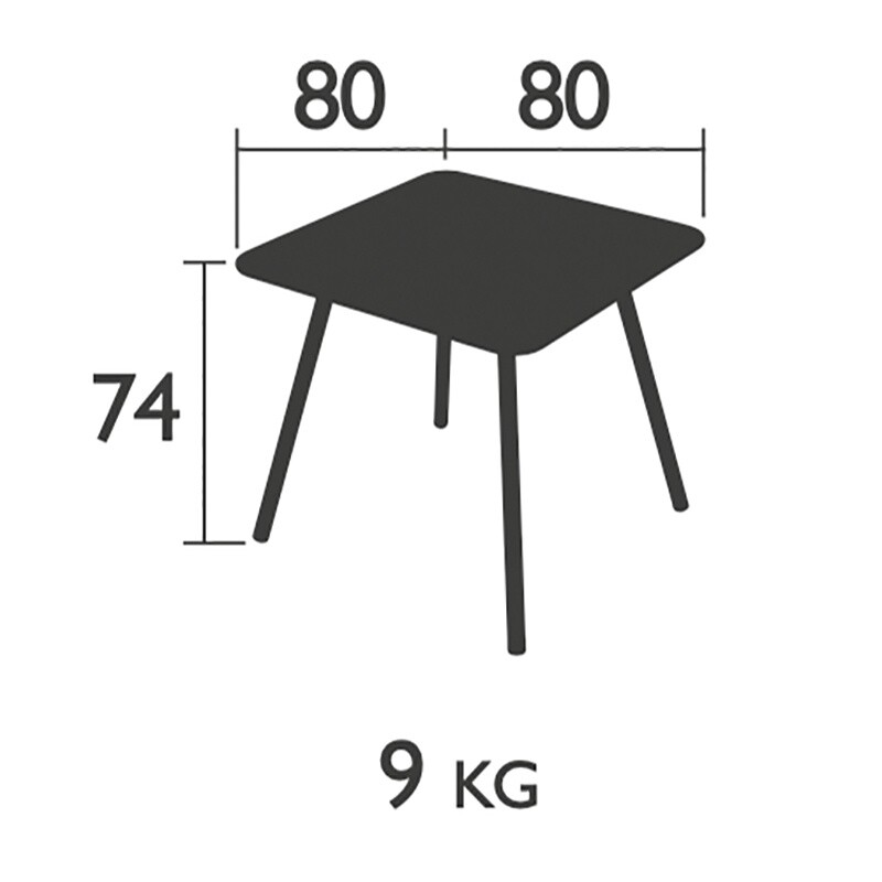 Luxembourg Garden Table with 4 Feet 80x80x74cm