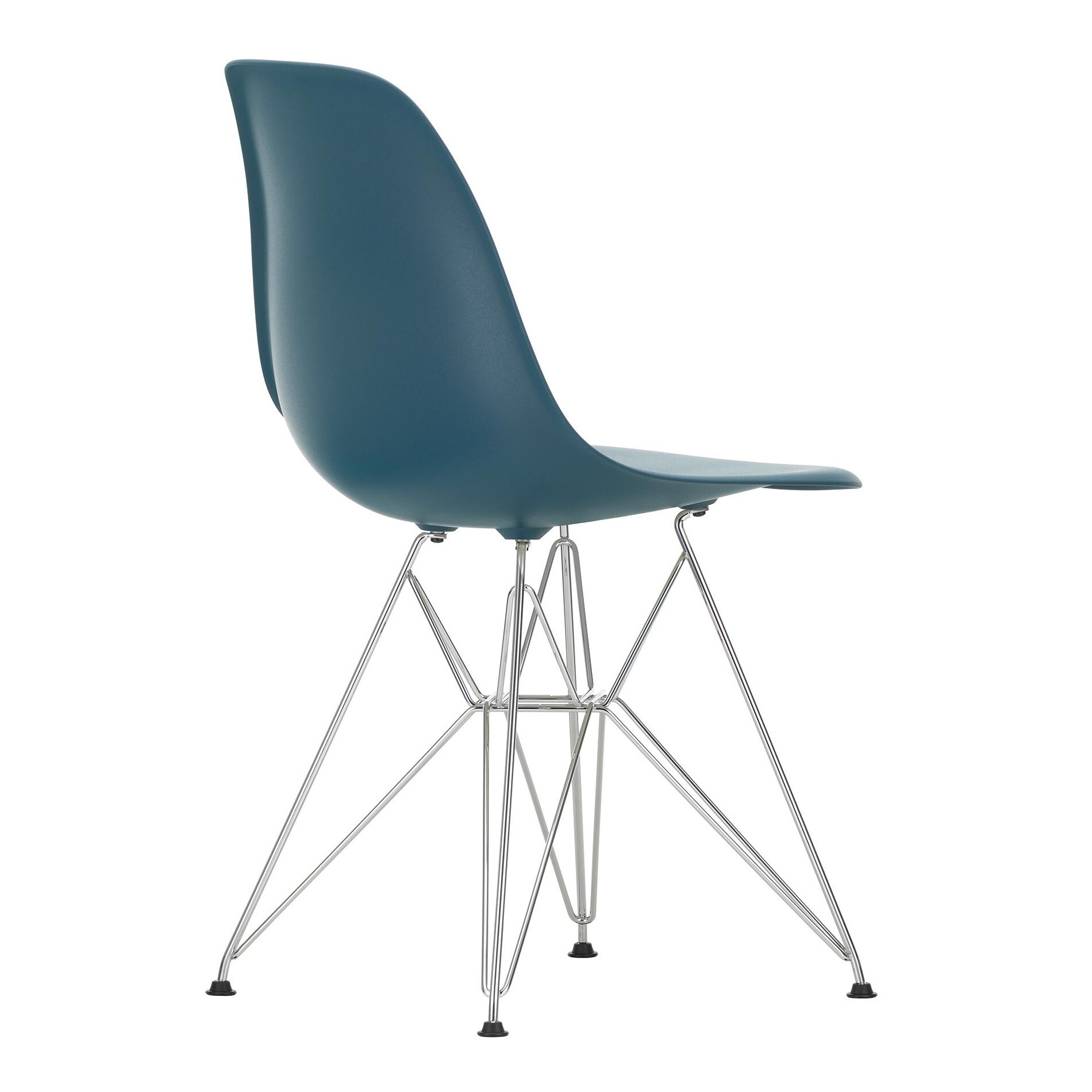 Eames Plastic Side Chair DSR RE Chromed Base