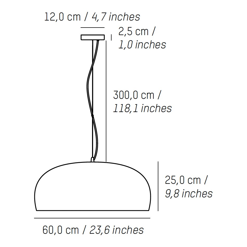 Brush Suspension Lamp Ø 60cm