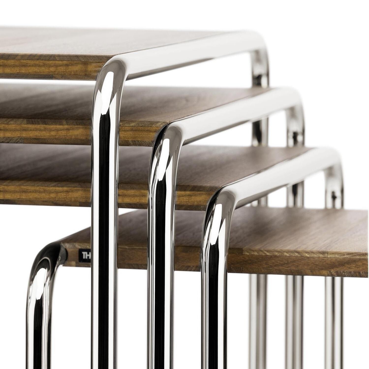 B 9 Pure Materials Side Table Set of 4 Walnut