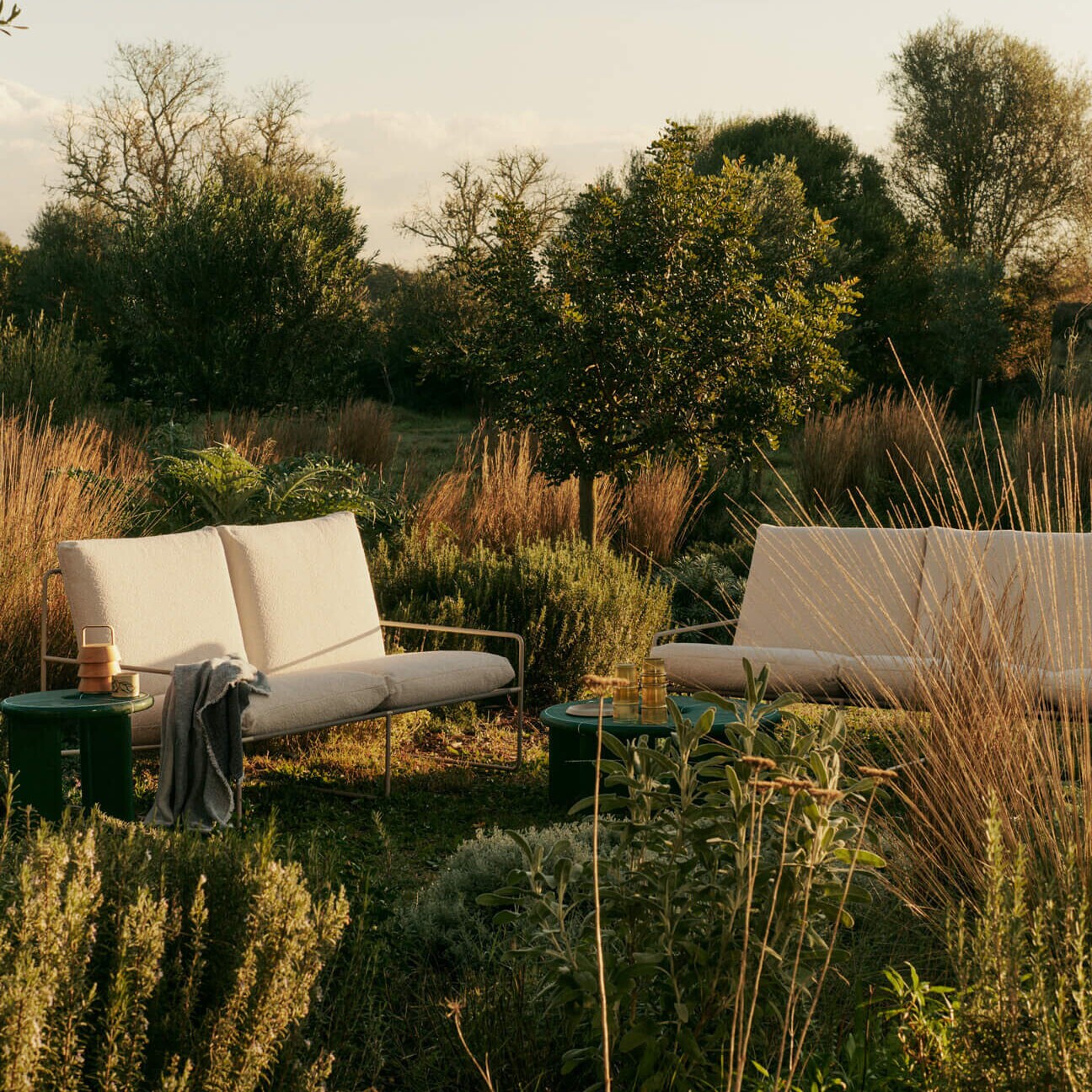 Desert Outdoor Sofa 2 Seater Fabric Bouclé