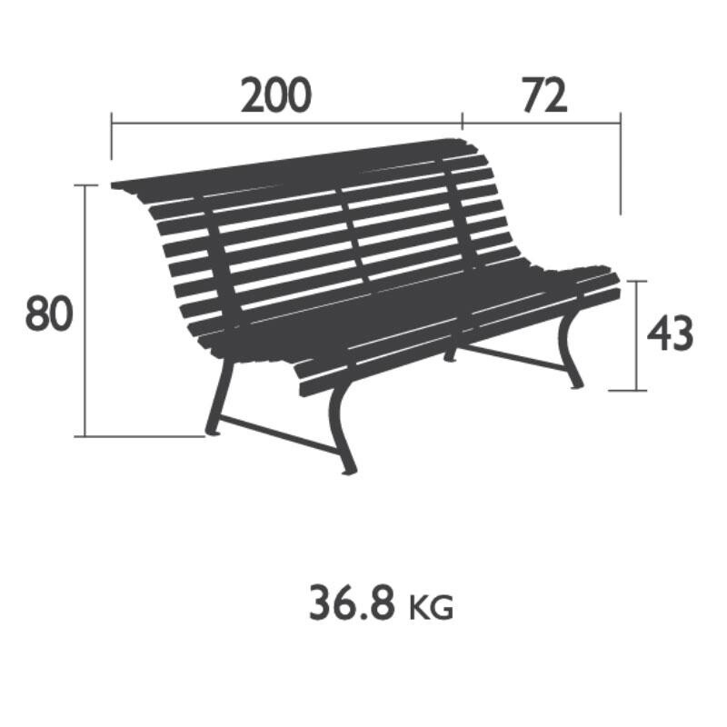 Louisiane Garden Bench 200cm