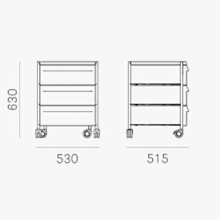 Boxie BXM 3C Container on Wheels H 63cm