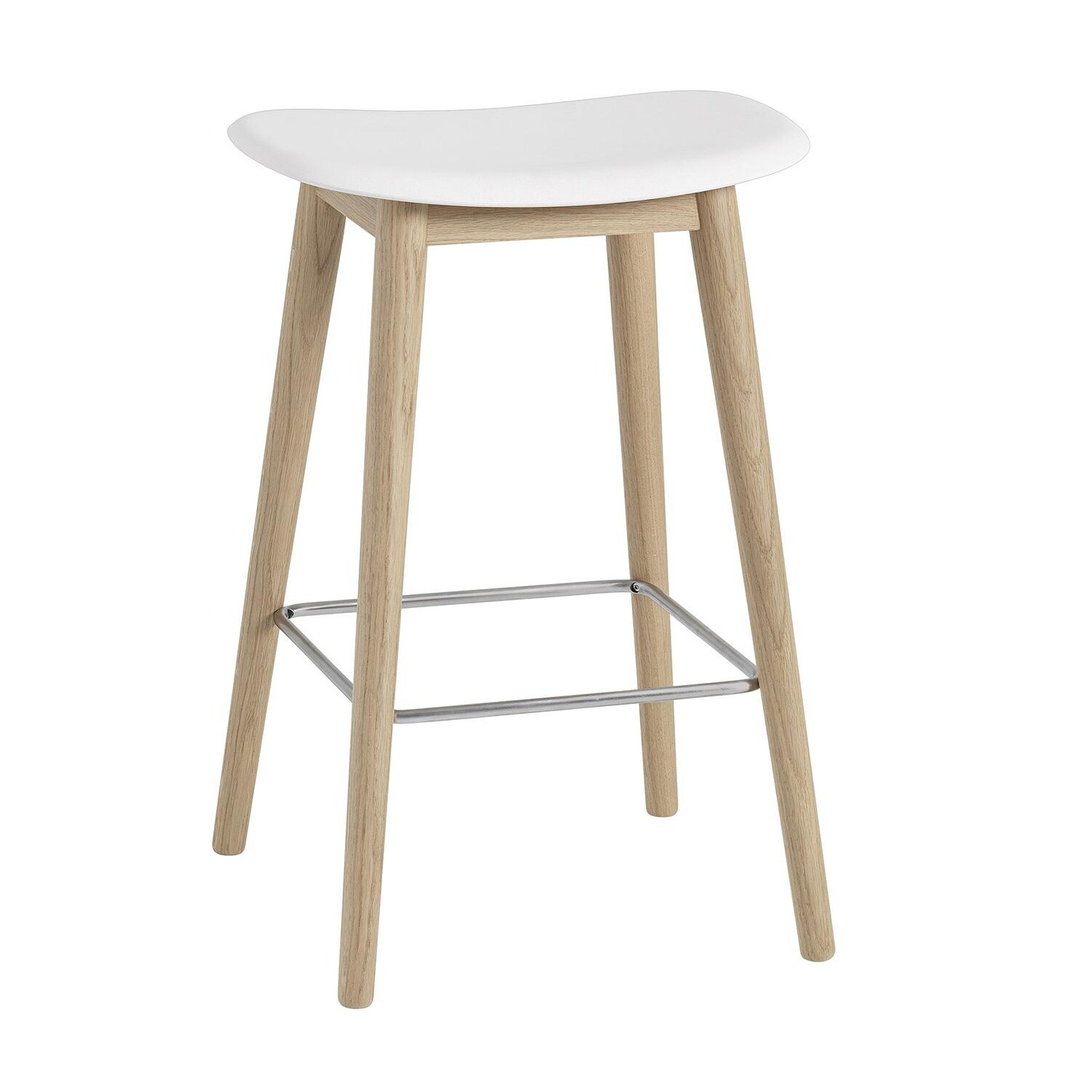 Fiber Bar Stool Wood Base 65cm
