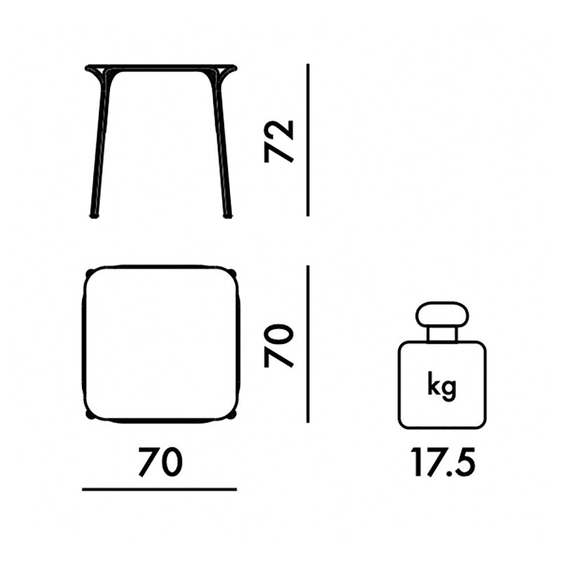Hiray Garden Table 70x70cm